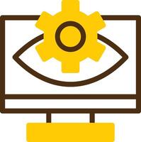 Computer Vision Yellow Lieanr Circle Icon vector