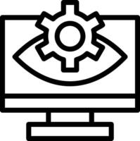 icono de línea de visión por computadora vector