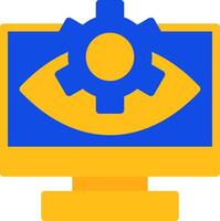 Computer Vision Flat Two Color Icon vector