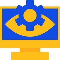 Computer Vision Flat Two Color Icon vector