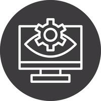 Computer Vision Outline Circle Icon vector