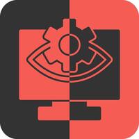 Computer Vision Red Inverse Icon vector