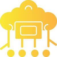 Cloud Computing Solid Multi Gradient Icon vector