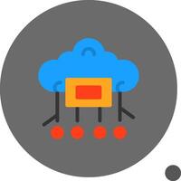 nube informática plano sombra icono vector