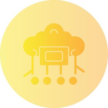 Cloud Computing Gradient Circle Icon vector