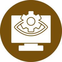Computer Vision Glyph Circle Icon vector