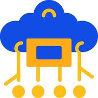 Cloud Computing Flat Two Color Icon vector