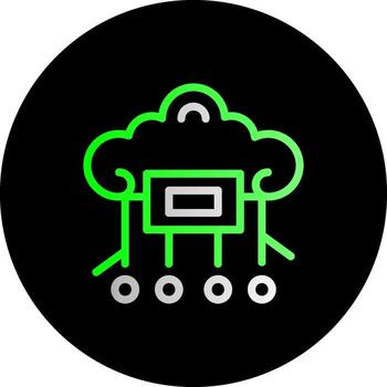Cloud Computing Dual Gradient Circle Icon vector