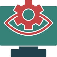Computer Vision Glyph Two Color Icon vector