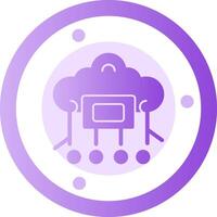 icono de gradiente de glifo de computación en la nube vector