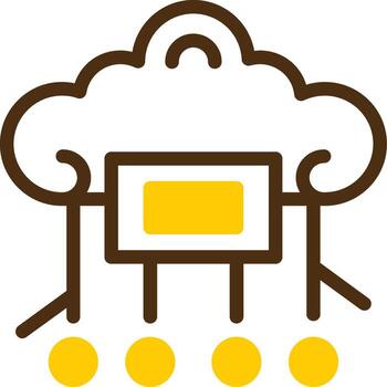 Cloud Computing Yellow Lieanr Circle Icon vector