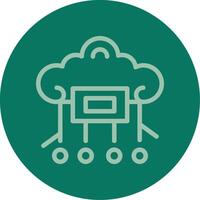 Cloud Computing Line Multi color Icon vector