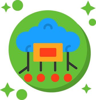 Cloud Computing Tailed Color Icon vector