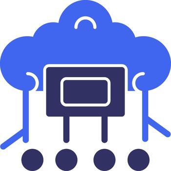 Cloud Computing Solid Two Color Icon vector