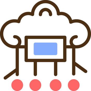 Cloud Computing Color Filled Icon vector