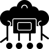 icono de glifo de computación en la nube vector