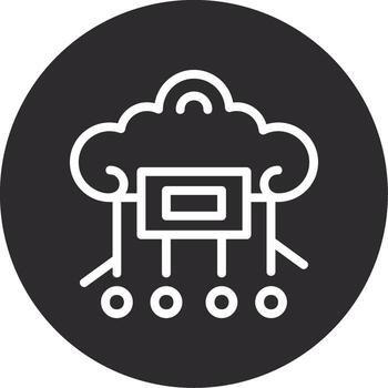 Cloud Computing Inverted Icon vector