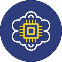 Cognitive Computing Dual Line Circle Icon vector