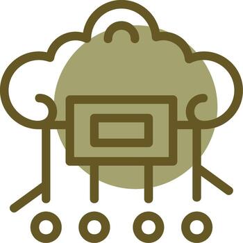 Cloud Computing Linear Circle Icon vector