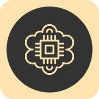 Cognitive Computing Linear Round Icon vector