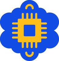 Cognitive Computing Flat Two Color Icon vector