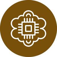 Cognitive Computing Outline Circle Icon vector