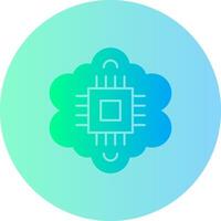 Cognitive Computing Gradient Circle Icon vector