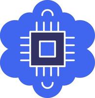 Cognitive Computing Solid Two Color Icon vector