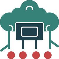 Cloud Computing Glyph Two Color Icon vector