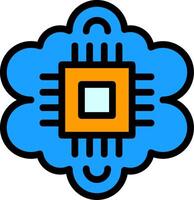 Cognitive Computing Line Filled Icon vector