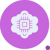 Cognitive Computing Glyph Shadow Icon vector
