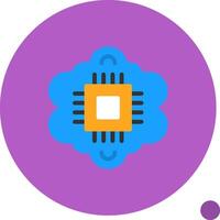Cognitive Computing Flat Shadow Icon vector
