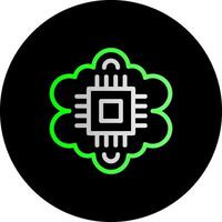 Cognitive Computing Dual Gradient Circle Icon vector