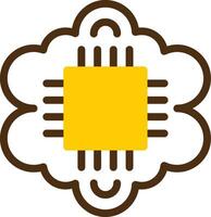 Cognitive Computing Yellow Lieanr Circle Icon vector