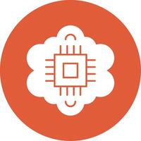 Cognitive Computing Glyph Circle Icon vector