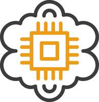 Cognitive Computing Line Circle Icon vector