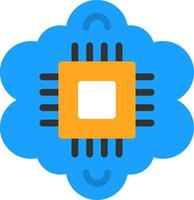 Cognitive Computing Flat Icon vector