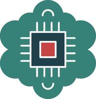 Cognitive Computing Glyph Two Color Icon vector