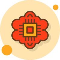 Cognitive Computing Filled Shadow Circle Icon vector