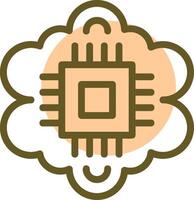 Cognitive Computing Linear Circle Icon vector