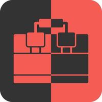 Briefcase symbolizing professionalism Red Inverse Icon vector