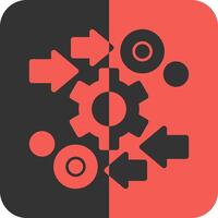 Automation Red Inverse Icon vector