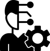 Human-AI Integration Glyph Icon vector