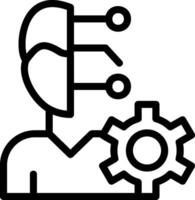 Human-AI Integration Line Icon vector