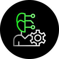 Human-AI Integration Dual Gradient Circle Icon vector