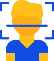 Facial Recognition Flat Two Color Icon vector