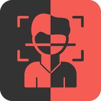 Facial Recognition Red Inverse Icon vector