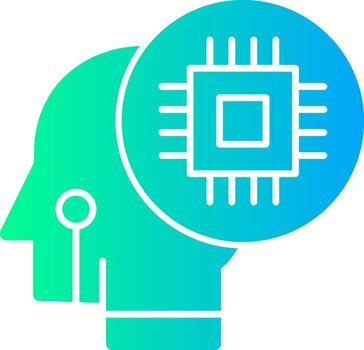 neural interfaz sólido multi degradado icono vector