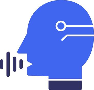 voz reconocimiento sólido dos color icono vector