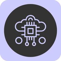 Swarm Intelligence Linear Round Icon vector